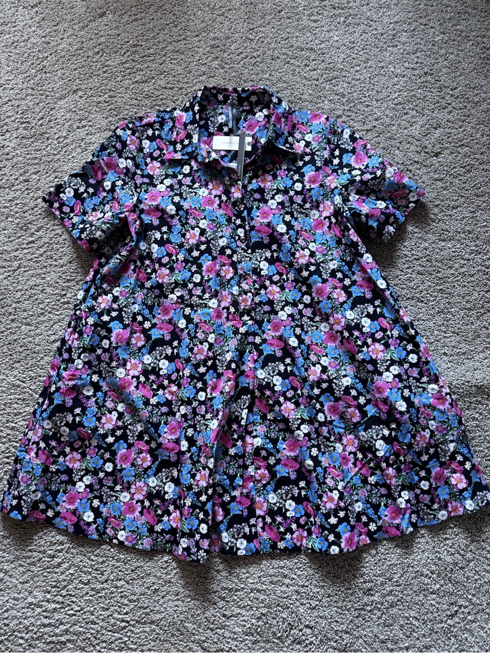 Anthropologie Black Floral Dress